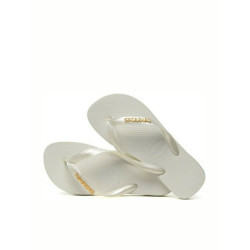 Havaianas Top Logo Metallic Σαγιονάρες σε λευκο Χρώμα