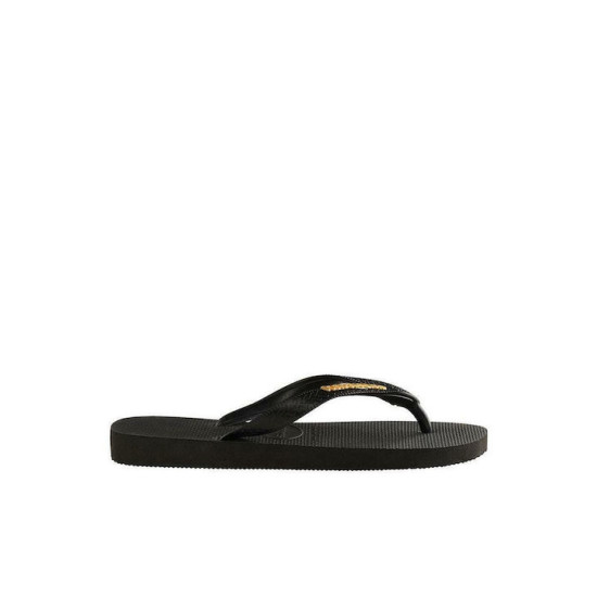 Havaianas Top Logo Metallic Σαγιονάρες σε Μαύρο Χρώμα